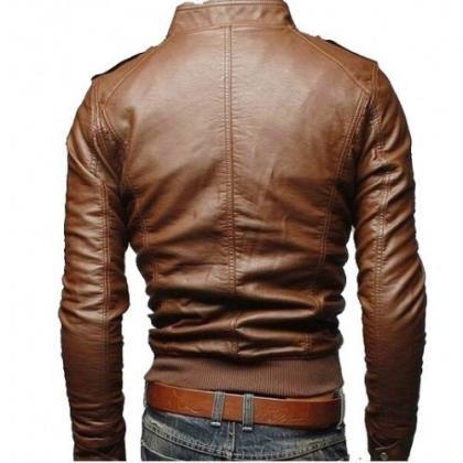 Brown Colored Slim And Fit Jacket For Men Wears