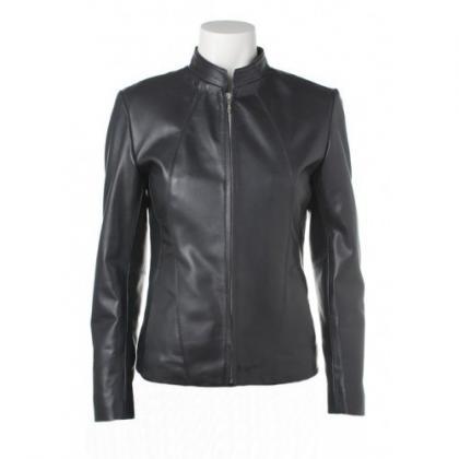 Classically Handmade Black Colored Leather Jacket..
