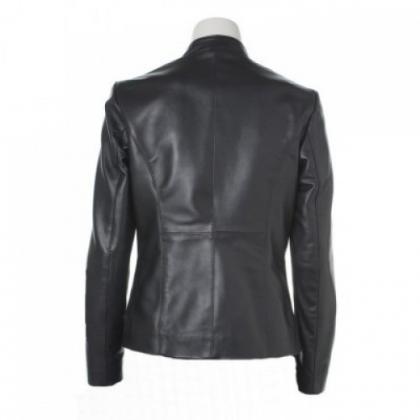 Classically Handmade Black Colored Leather Jacket..