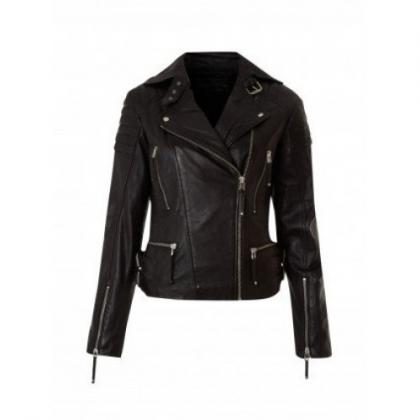 Decent And Charming Black Colored Leather Jacket..