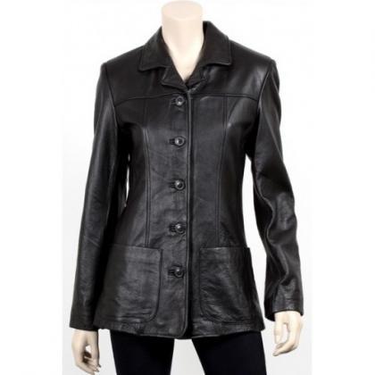 Women’s Black Color Leather Coat 16 Recent Views