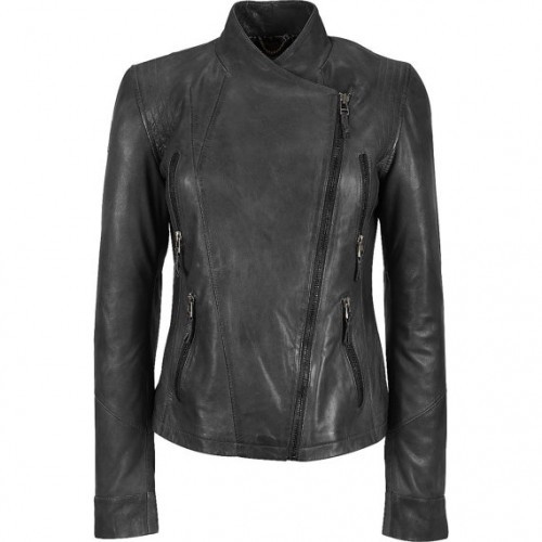 Hip And Mod Black Colored Handmade Leather Jacket For Women