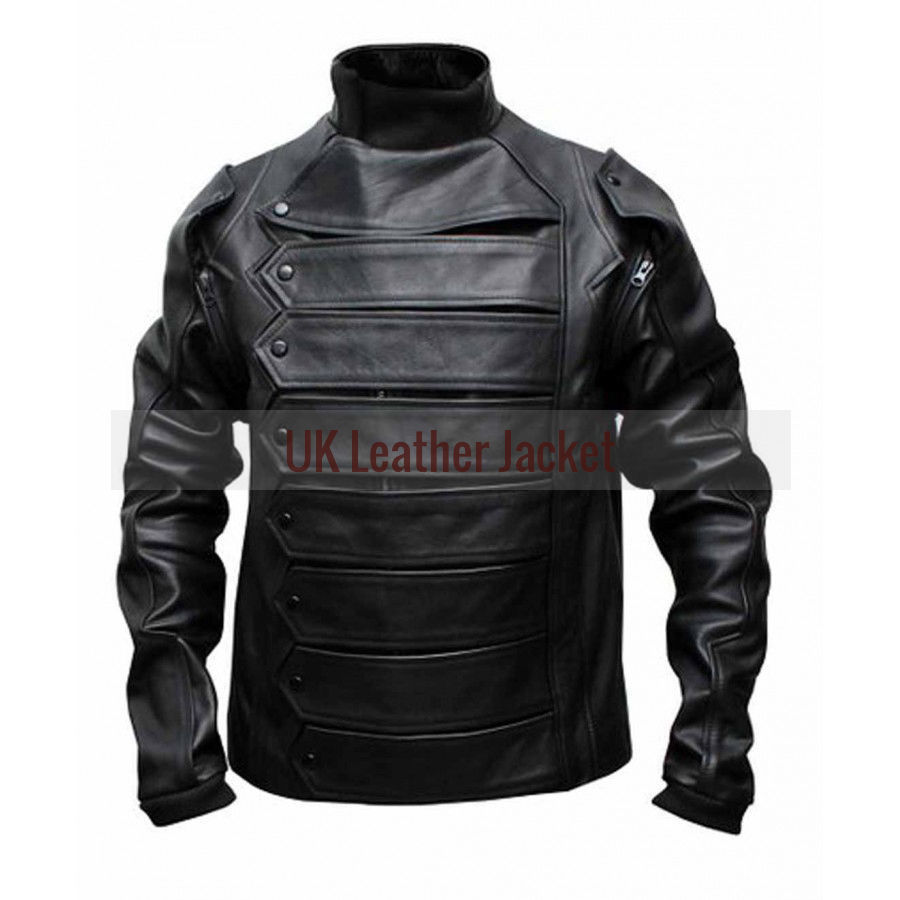 Bucky Barnes Captain America The Winter Soldier Sebastian Stan Leather ...