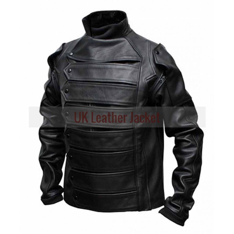 Bucky Barnes Captain America The Winter Soldier Sebastian Stan Leather ...